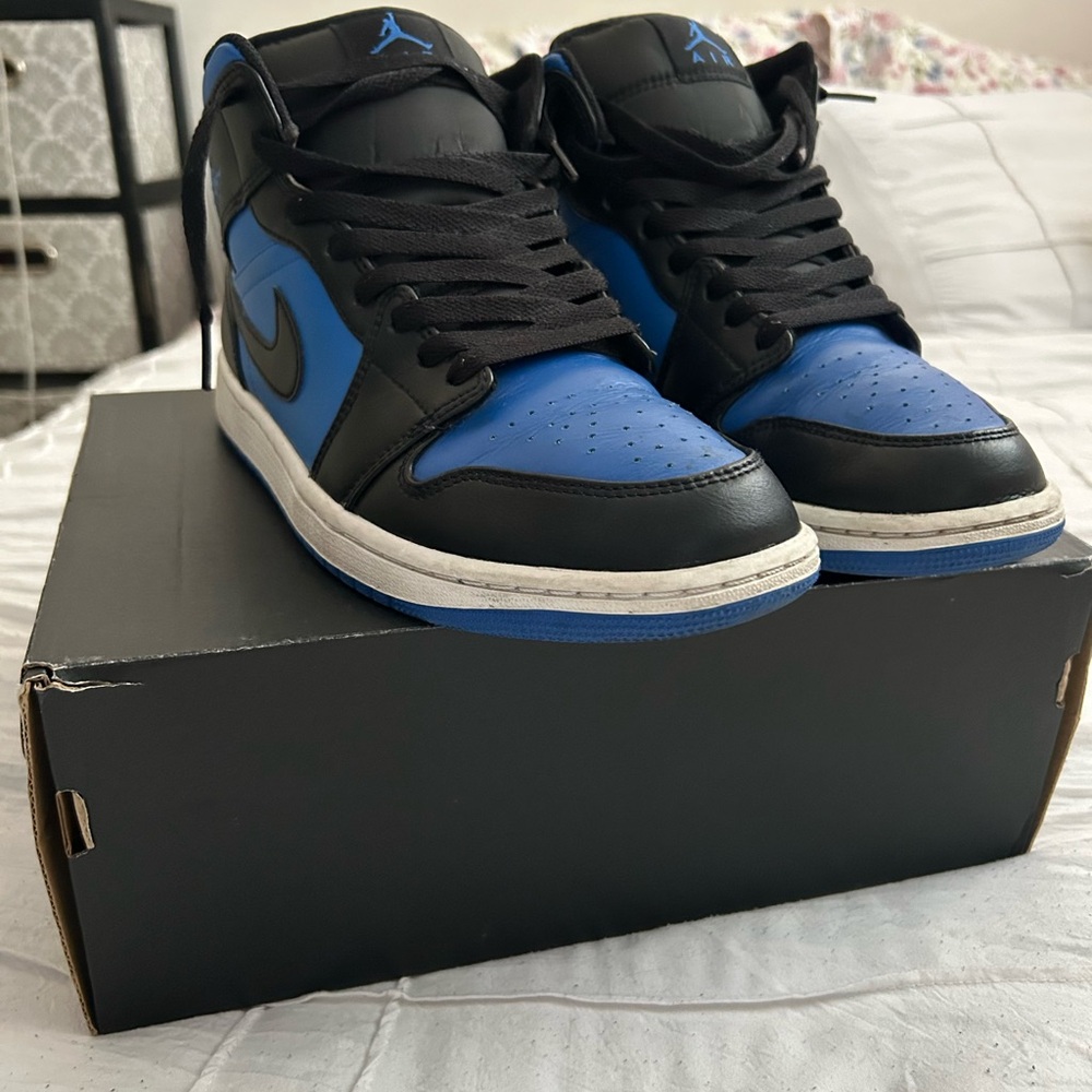 Jordan Black and Blue High-Top Sneakers